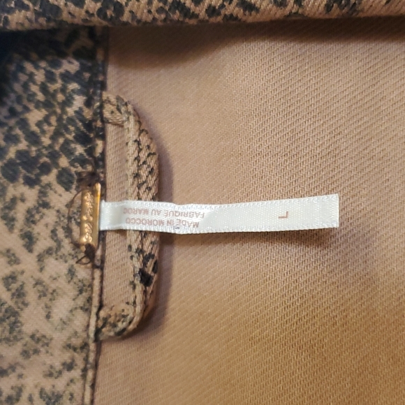 Free People Snake Print Trucker Jacket Large - Picture 6 of 8